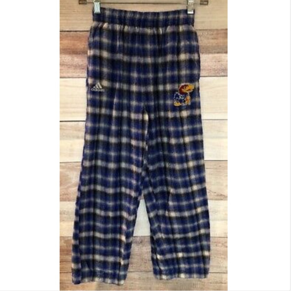 Adidas KU Plaid Pants Youth Size Medium (10/12)